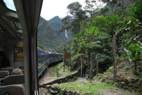 The train from Ollantaytambo to Aguas Calientes and Machu Picchu