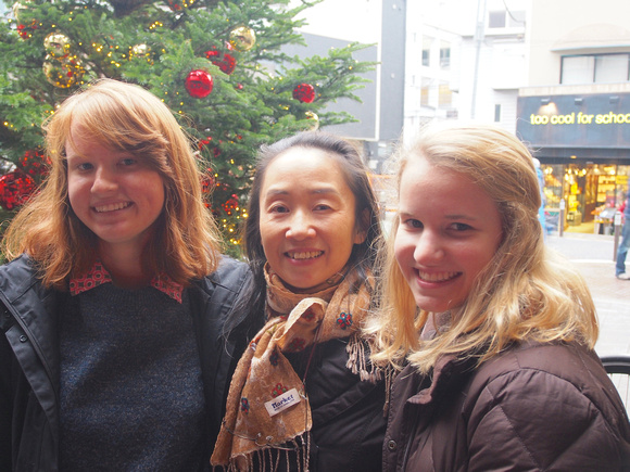 Hallie and Miranda with their Japanese teacher